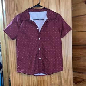 SHEIN Maroon Button Down Kids Shirt